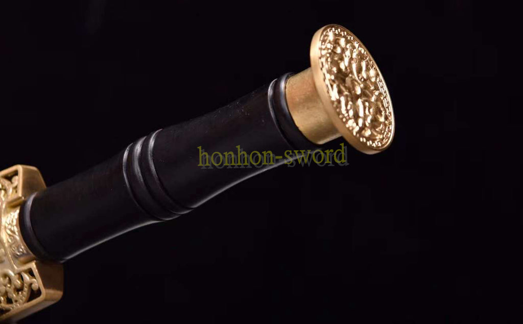 Forge à la main Damas Katana en acier plié épée de samouraï japonais tranchante tout noir 