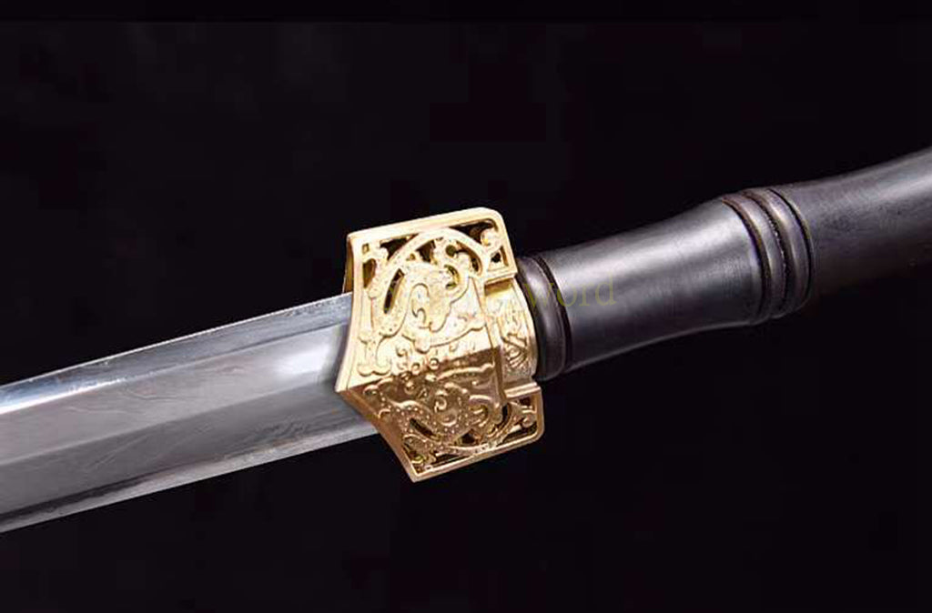 Forge à la main Damas Katana en acier plié épée de samouraï japonais tranchante tout noir 