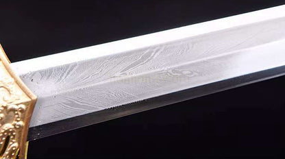 Forge à la main Damas Katana en acier plié épée de samouraï japonais tranchante tout noir 