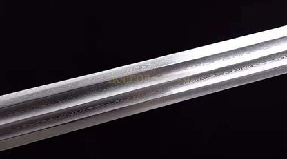 Damascus Folded Steel HanJian 汉剑 Chinese Jian Sword Sharp Rosewood Sheath