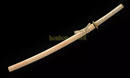 Épée de samouraï japonaise en acier plié noir, katana, lame tranchante faite à la main, noire 