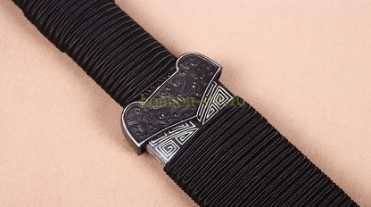 Damascus Folded Steel HanJian 汉剑 Chinese Jian Sword Sharp Ebony Sheath Iron Fittings