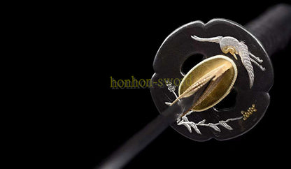 Damascus Folded Steel Katana Twisted Pattern Japanese Samurai Sword Battle Ready Black