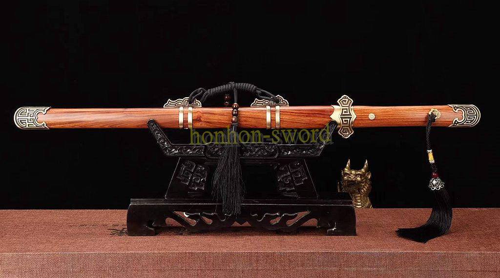 Épée de samouraï japonaise en acier plié noir, katana, lame tranchante faite à la main, noire 