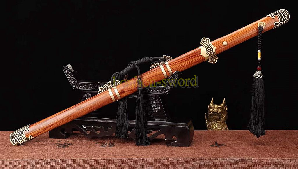 Épée de samouraï japonaise en acier plié noir, katana, lame tranchante faite à la main, noire 