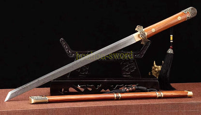Épée de samouraï japonaise en acier plié noir, katana, lame tranchante faite à la main, noire 