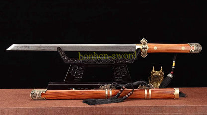 Épée de samouraï japonaise en acier plié noir, katana, lame tranchante faite à la main, noire 