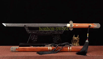 Épée de samouraï japonaise en acier plié noir, katana, lame tranchante faite à la main, noire 