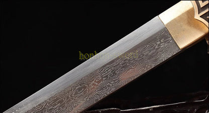 Épée de samouraï japonaise en acier plié noir, katana, lame tranchante faite à la main, noire 