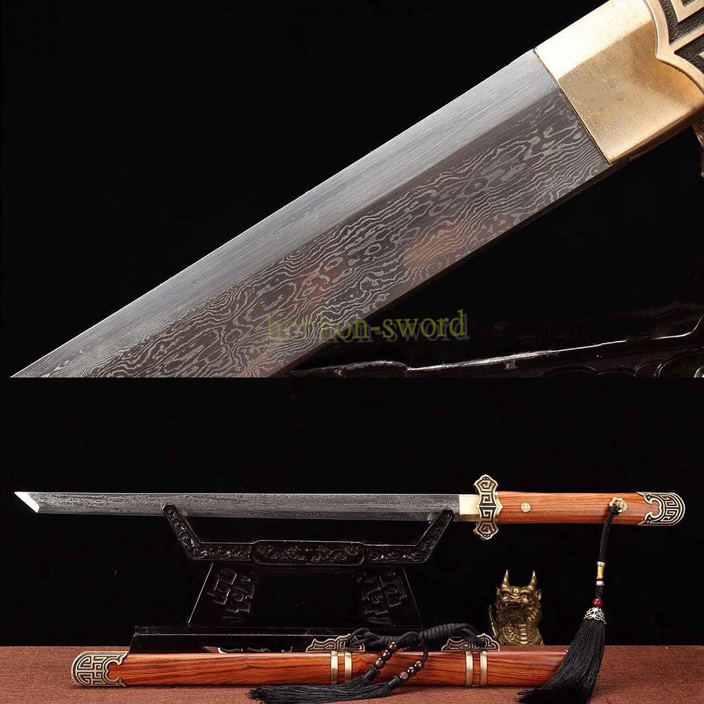 Épée de samouraï japonaise en acier plié noir, katana, lame tranchante faite à la main, noire 