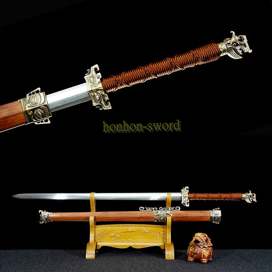 Forge à la main Damas Katana en acier plié épée de samouraï japonais tranchante tout noir 