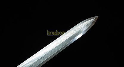 Damascus Folded Steel HanJian 汉剑 Chinese Jian Sword Sharp Rosewood Sheath