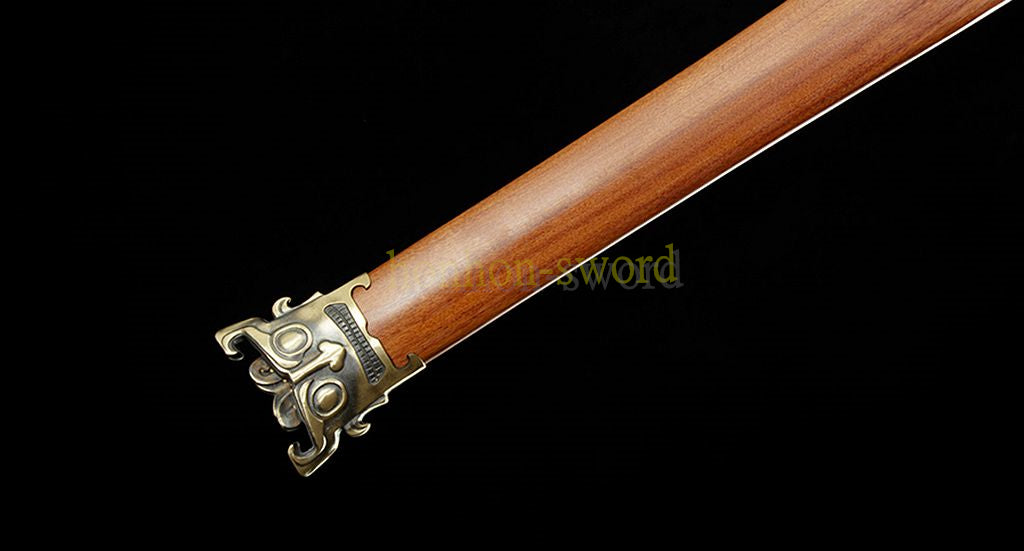 Damascus Folded Steel HanJian 汉剑 Chinese Jian Sword Sharp Rosewood Sheath