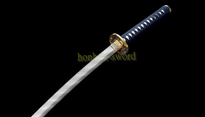 Épée de samouraï japonaise en acier plié noir, katana, lame tranchante faite à la main, noire 