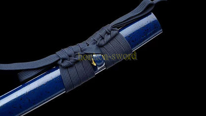 Épée de samouraï japonaise en acier plié noir, katana, lame tranchante faite à la main, noire 