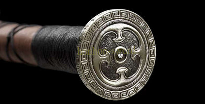 Damascus Folded Steel HanJian 汉剑 Chinese Jian Sword Sharp Ebony Sheath