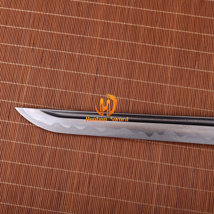 Damas Plié Acier Tanto Samouraï Japonais Épée Courte Full Tang Battle Razor Sharp Rouge 