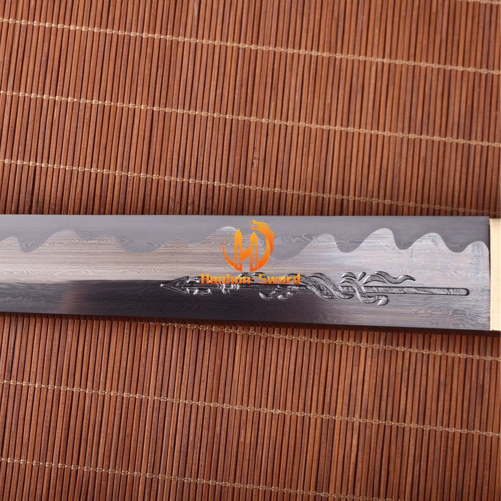 Damas Plié Acier Tanto Samouraï Japonais Épée Courte Full Tang Battle Razor Sharp Rouge 