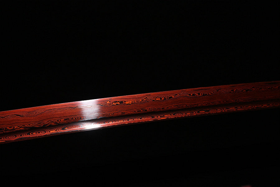 Épée de samouraï japonaise en acier plié noir, katana, lame tranchante faite à la main, noire 