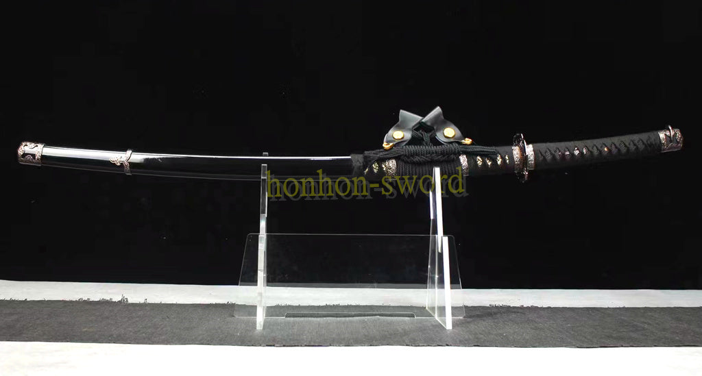 Hand Forge Damascus Folded Steel Japanese Katana Full Tang Samurai Sword Black