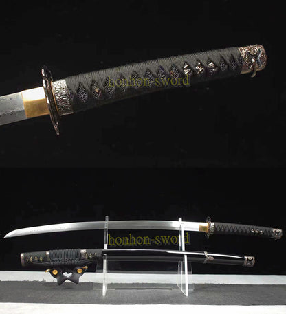 Hand Forge Damascus Folded Steel Japanese Katana Full Tang Samurai Sword Black