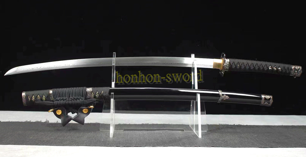 Hand Forge Damascus Folded Steel Japanese Katana Full Tang Samurai Sword Black