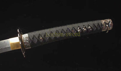Hand Forge Damascus Folded Steel Japanese Katana Full Tang Samurai Sword Black