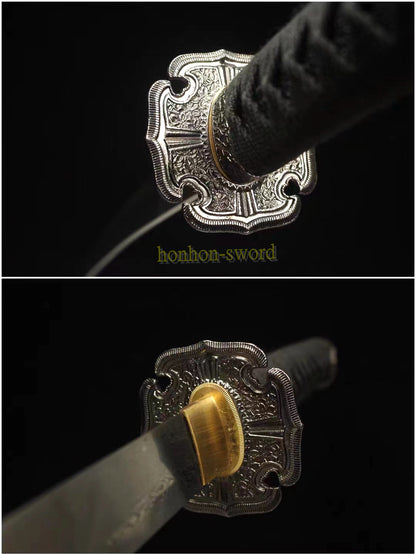 Hand Forge Damascus Folded Steel Japanese Katana Full Tang Samurai Sword Black