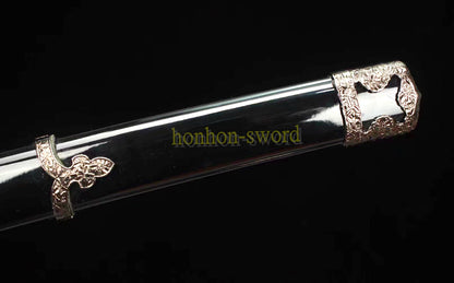 Hand Forge Damascus Folded Steel Japanese Katana Full Tang Samurai Sword Black