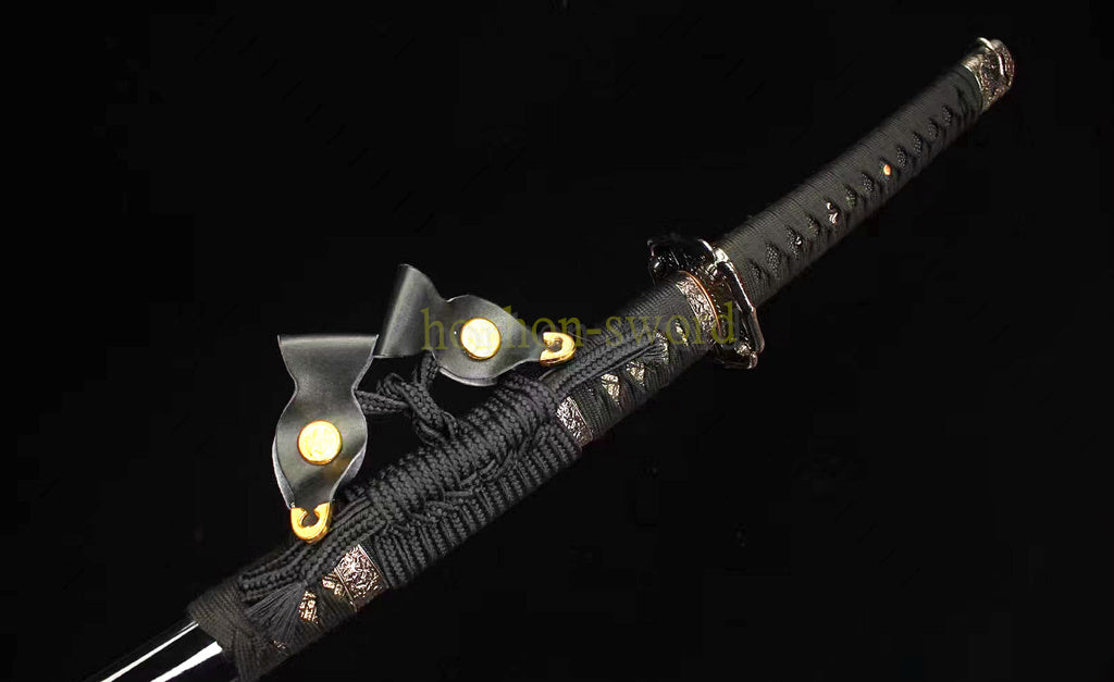 Hand Forge Damascus Folded Steel Japanese Katana Full Tang Samurai Sword Black