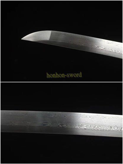 Hand Forge Damascus Folded Steel Japanese Katana Full Tang Samurai Sword Black