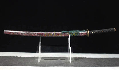 Épée de samouraï japonaise en acier plié noir, katana, lame tranchante faite à la main, noire 
