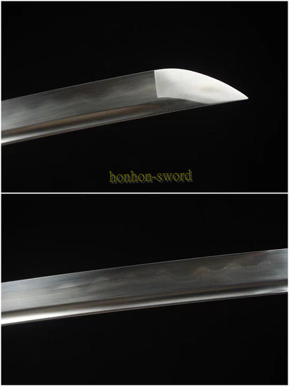 Épée de samouraï japonaise en acier plié noir, katana, lame tranchante faite à la main, noire 