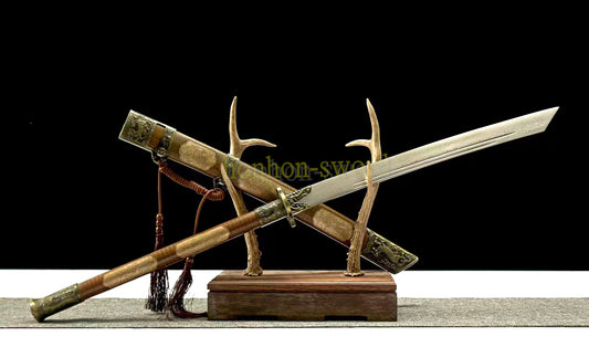 42 inch Damascus Folded Steel Broad Dao 斩马刀 Chinese Dao Sword for Battle