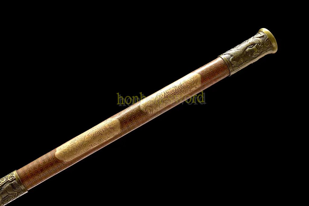 Japanisches Samurai-Schwert Katana aus schwarzem gefaltetem Stahl, Full Tang, handgefertigt, scharfe Klinge, schwarz 