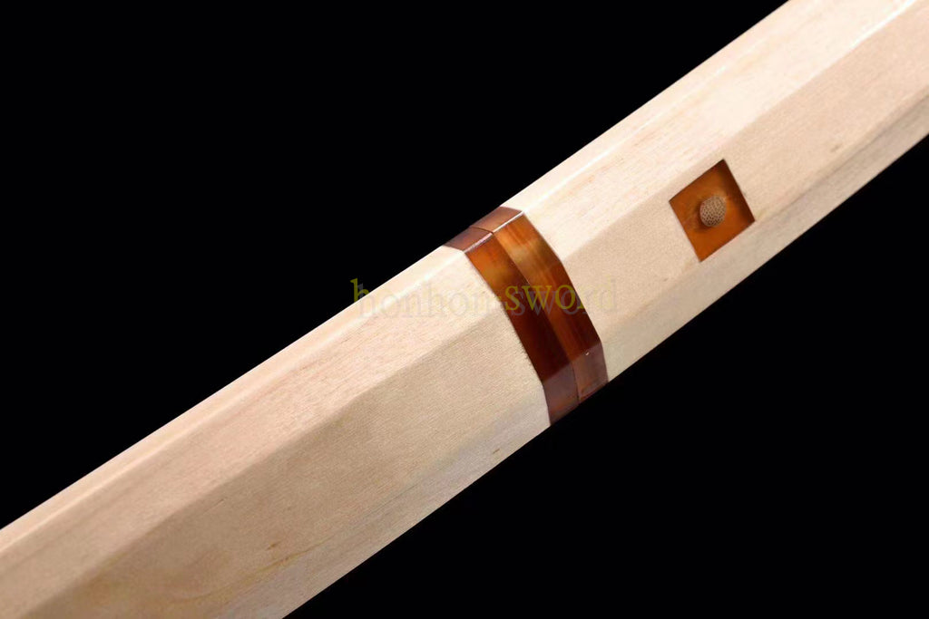 Hand Forge Damascus Folded Steel Clay Tempered Shirasaya Japanese Katana Samurai Sword Wooden