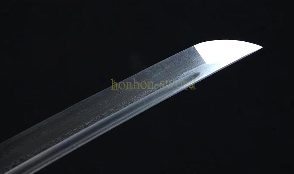 Épée de samouraï japonaise en acier plié noir, katana, lame tranchante faite à la main, noire 