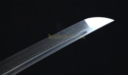 Épée de samouraï japonaise en acier plié noir, katana, lame tranchante faite à la main, noire 