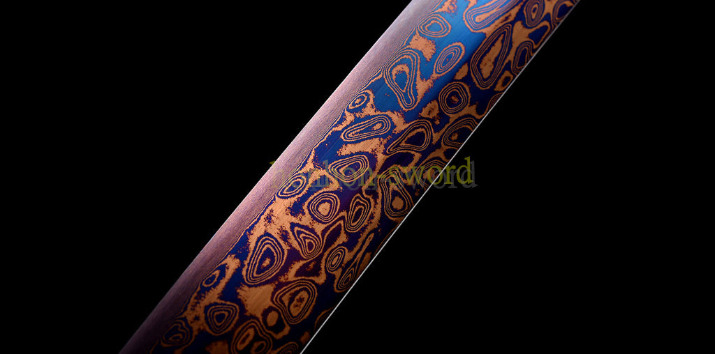 Épée de samouraï japonaise en acier plié noir, katana, lame tranchante faite à la main, noire 