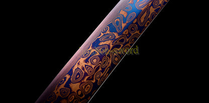 Épée de samouraï japonaise en acier plié noir, katana, lame tranchante faite à la main, noire 