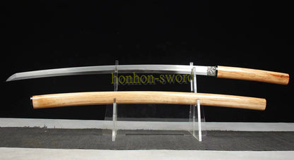 Honsanmai Clay Tempered Shirasaya Katana Hand Polishing Japanese Samurai Sword