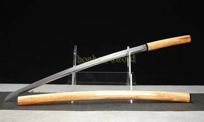 Honsanmai Clay Tempered Shirasaya Katana Hand Polishing Japanese Samurai Sword