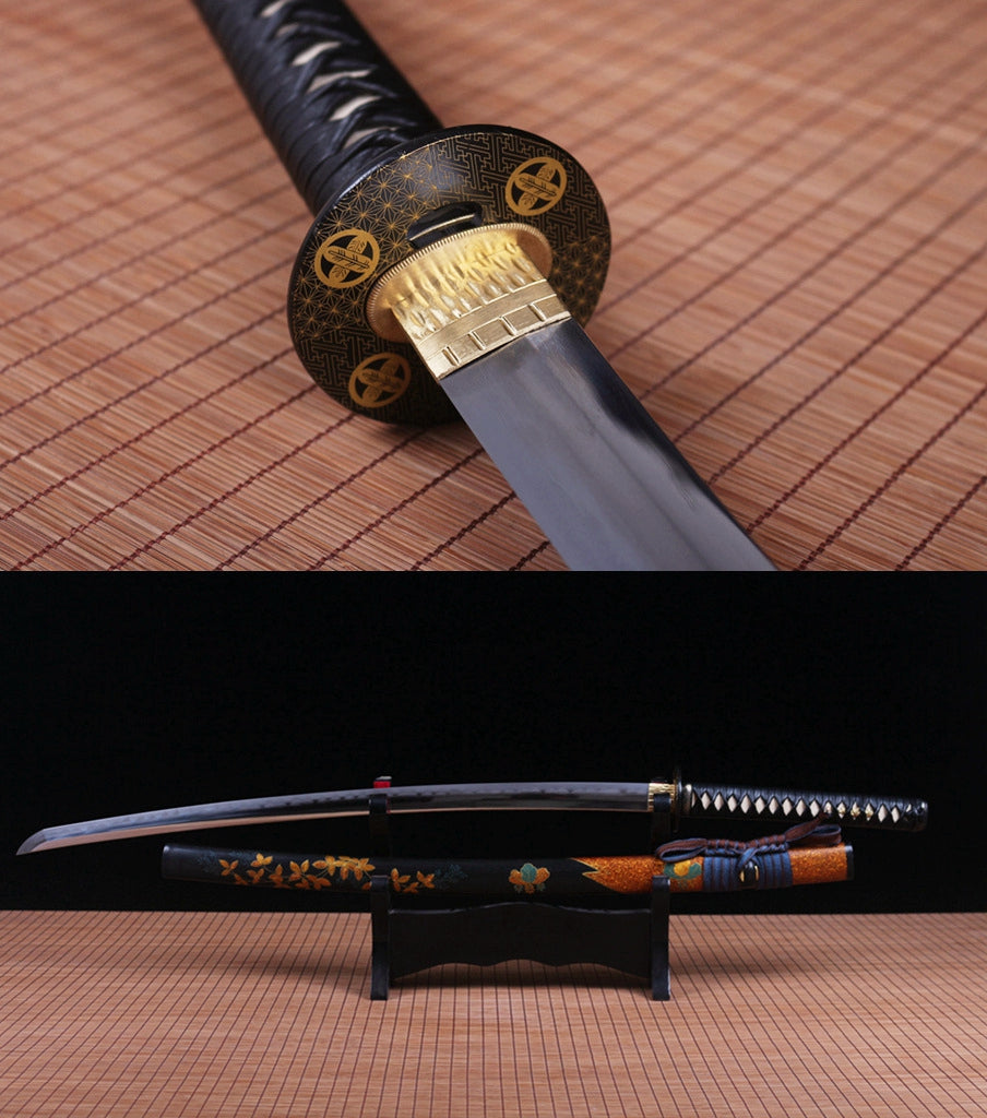 Honsanmai Clay Tempered Katana Hand Polishing Japanese Samurai Sword Lacquer Painting Saya