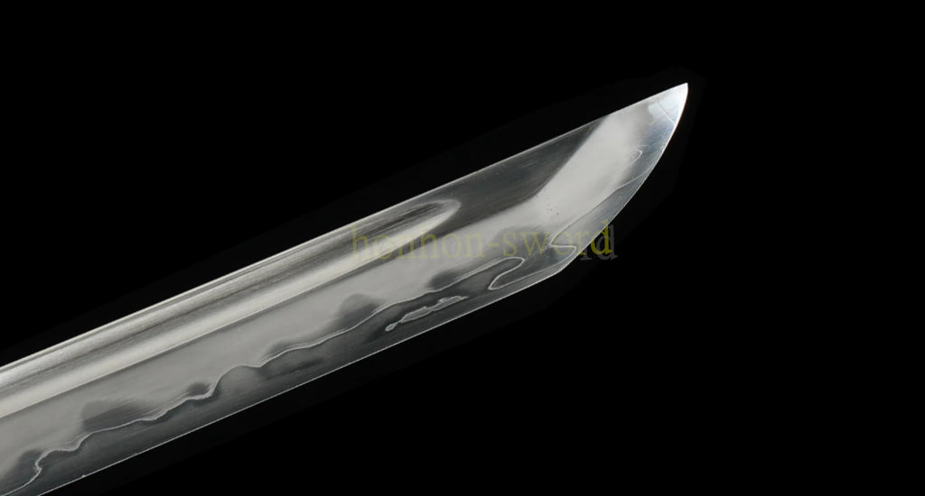 Hand Polishing Honsanmai Clay Tempered Katana Japanese Samurai Sword Green Rayskin Saya