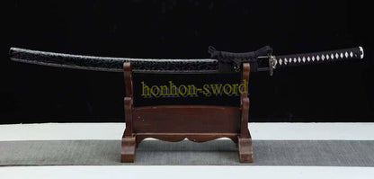 Hand Forge Honsanmai Clay Tempered Katana Japanese Samurai Sword Black