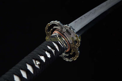 Hand Forge Honsanmai Clay Tempered Katana Japanese Samurai Sword Black