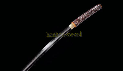 Honsanmai Clay Tempered Shirasaya Katana Hand Polishing Japanese Samurai Sword Shell Inlayed Saya