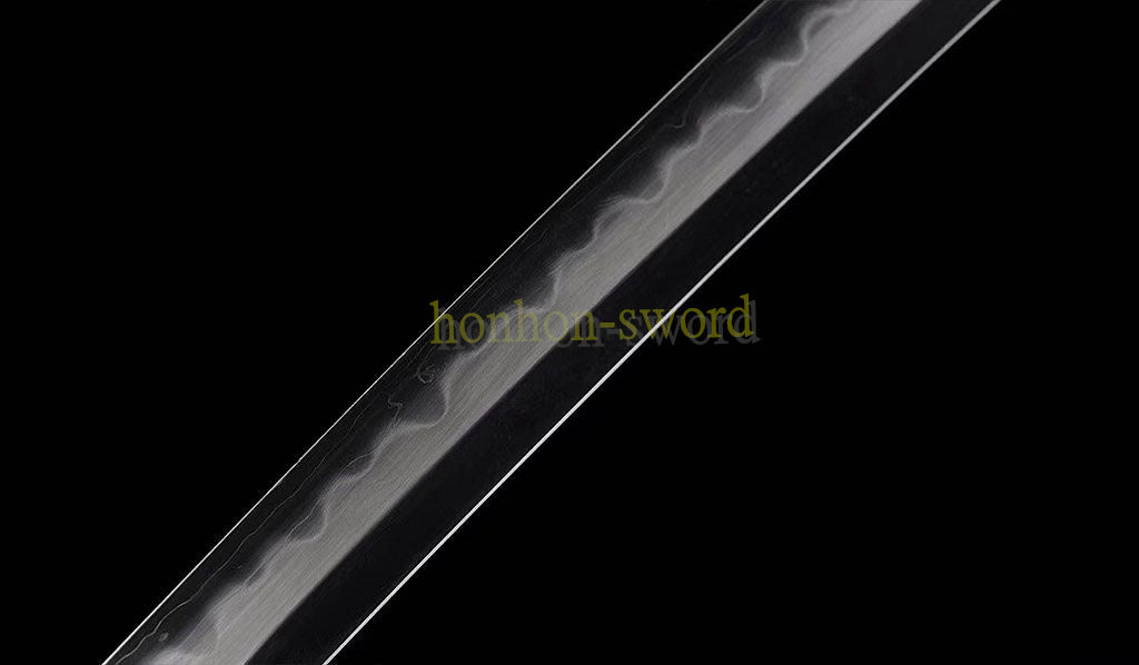 Honsanmai Clay Tempered Shirasaya Katana Hand Polishing Japanese Samurai Sword Shell Inlayed Saya