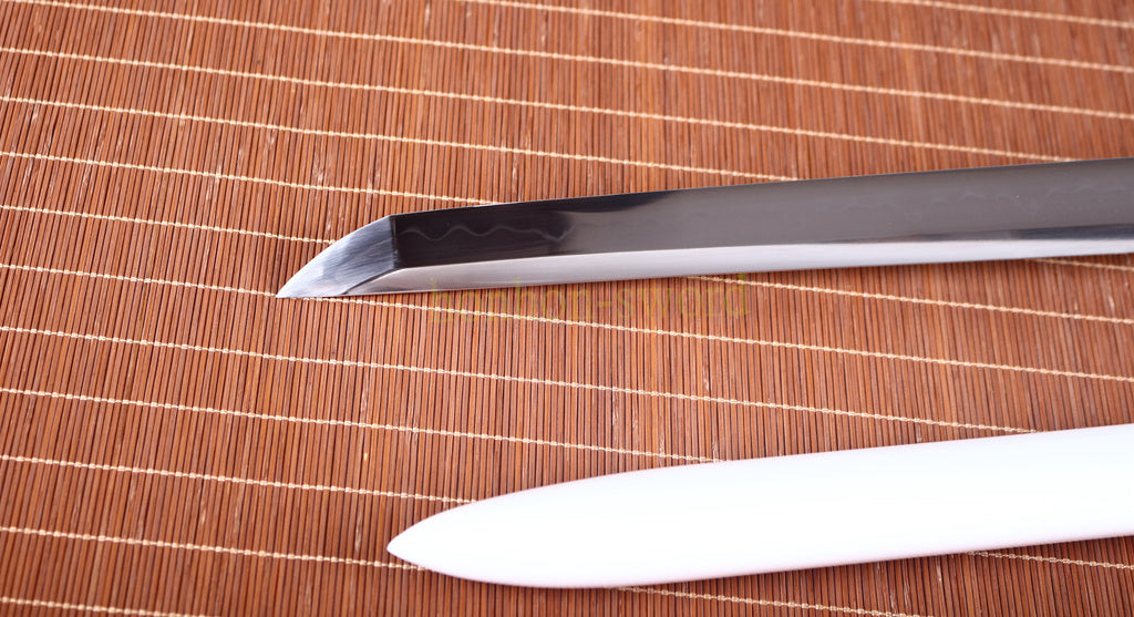 T10 Steel Clay Tempered White Ninjato Japanese Ninja Sword Chokuto Full Tang Battle Ready Real Hamon