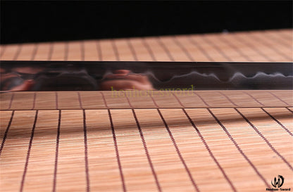 T10 Steel Clay Tempered Ninjato Japanese Ninja Sword Chokuto Full Tang Battle Ready Real Hamon Black